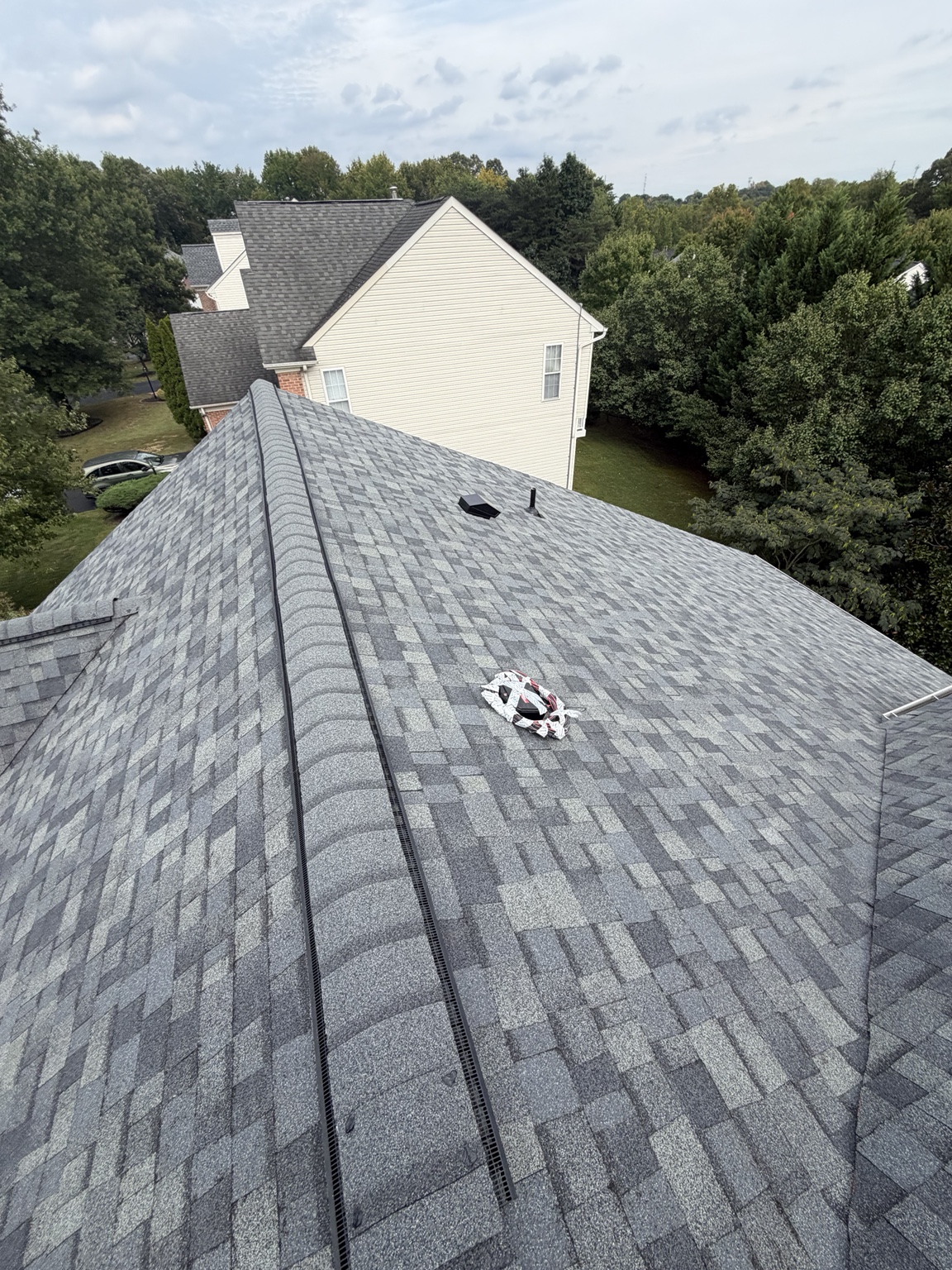 Completed gray shingle roof
