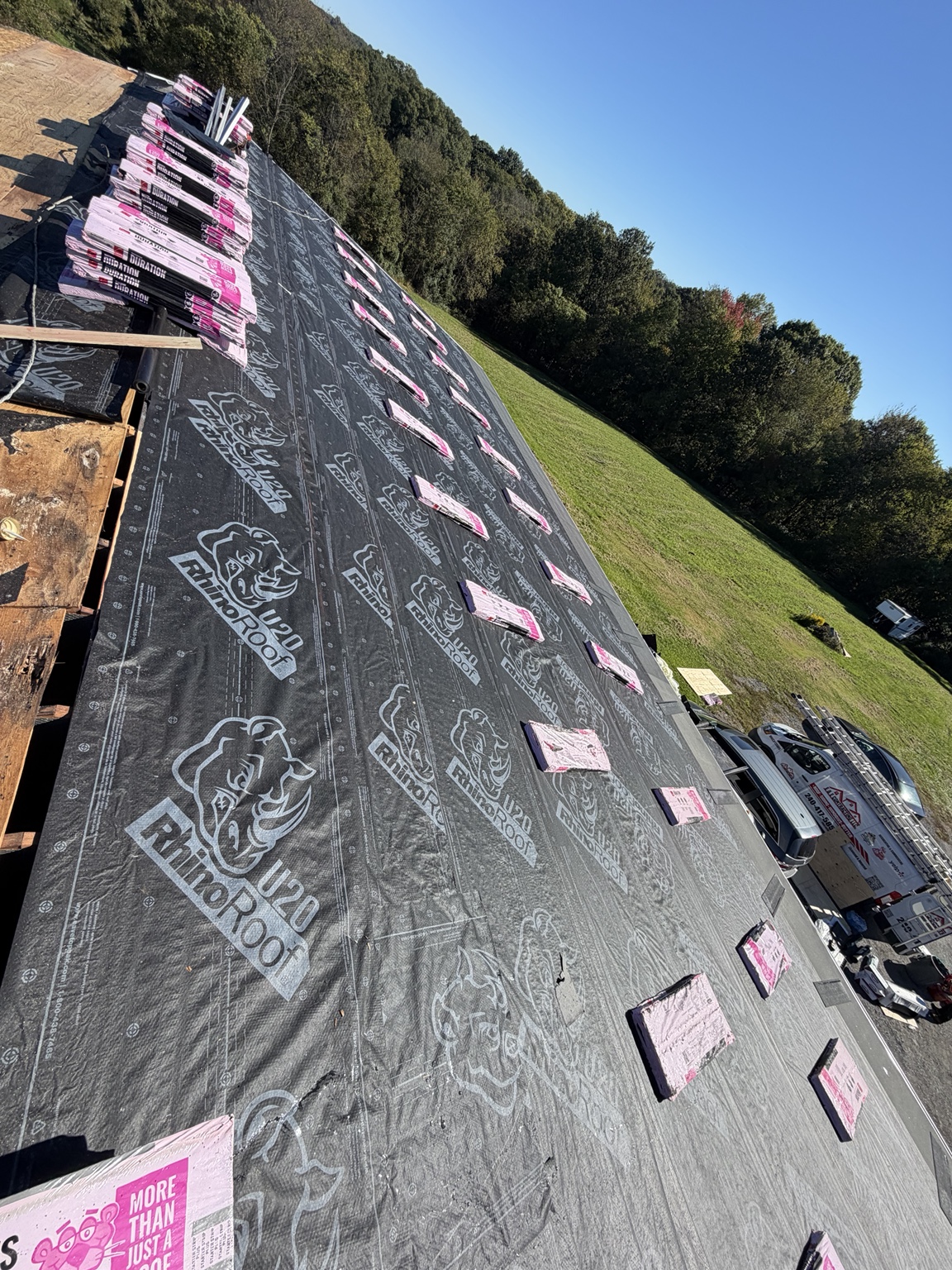 Roof underlayment installed during replacement